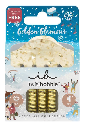 Invisibobble Aprés-Ski Golden Glamour set Haargummis mit Haarclip