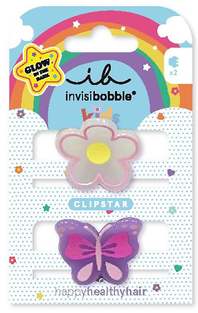 Invisibobble Kids Clipstar Glow Happy Flower detské sponečky do vlasov pre malé slečny