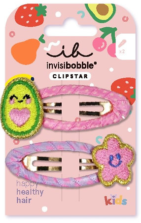 Invisibobble Kids Snap Clipstar Frutti Avocado Bunte Haarspangen mit kindgerechten Motive