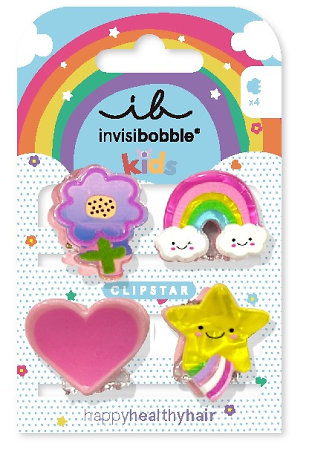 Invisibobble Kids Clipstar Happy World Bunte Haarspangen mit kindgerechten Motiven