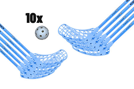 FLOORBEE Shark Teams Energy 32 + Balls Unihockey-Set