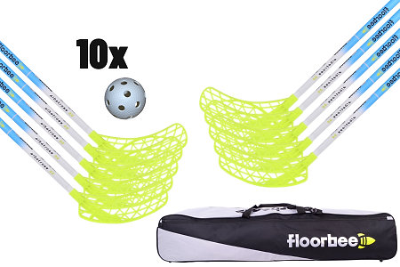 FLOORBEE Albatross 35 Blue + Toolbag + Balls Unihockey-Set