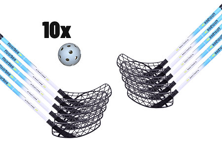FLOORBEE Albatross 35 Black/Blue + Balls Florbalová sada