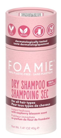 Foamie Dry Shampoo Berry Fresh suchý šampon pro všechny typy vlasů s vůní malinových květů