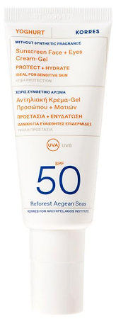 Korres Sunscreen Face & Eyes Cream - Gel ochranný gel na obličej a oči s SPF 50