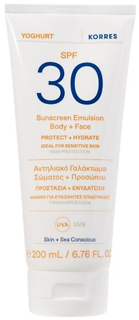 Korres Sunscreen Emulsion Body + Face SPF30 opalovací krém na tělo a obličej s ochranou SPF30