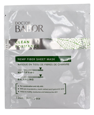 Babor Doctor Cleanformance Hemp Fiber Sheet Mask maska na pleť pro mastnou pleť se sklonem k akné