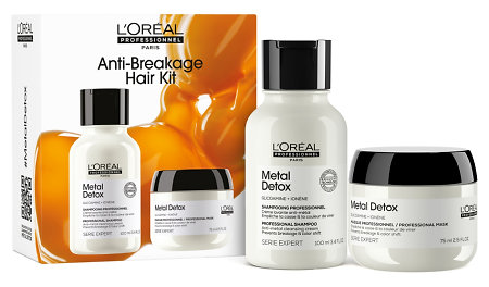 L'Oréal Professionnel Metal Detox Mini Duo Kit starostlivosť proti usadeninám kovov na ochranu farby
