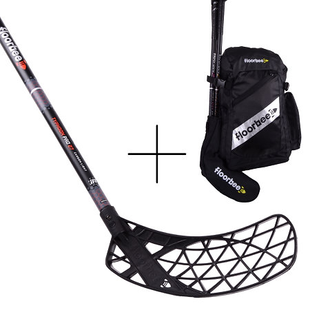 FLOORBEE TYPHOON PRO 27 Carbon Light + Backpack Set florbalky s vakom