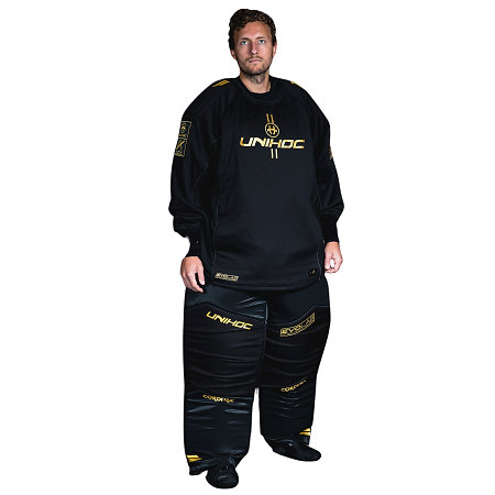 Unihoc ALPHA EVOLAB black/gold set Florbalovy brankársky set