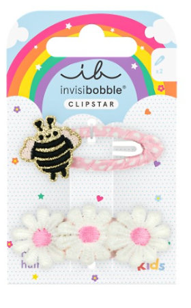 Invisibobble Kids Snap Clipstar Happy Spring Bee sponečky do vlasov s jarnými motívmi