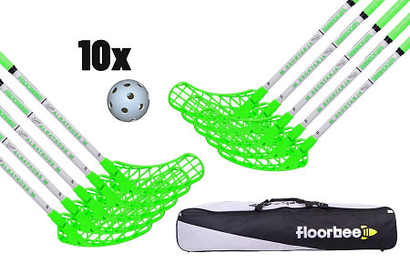 FLOORBEE Albatross 36 White/Green + Toolbag and balls Florbalová sada