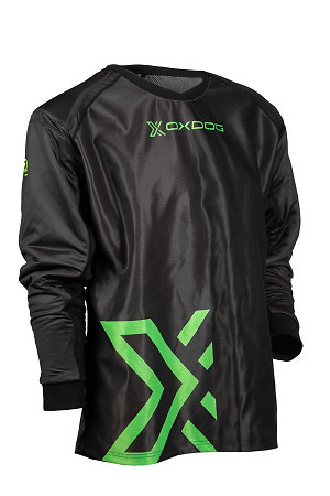 Oxdog X2 GOALIE SHIRT SR Black/Green padded Brankársky dres
