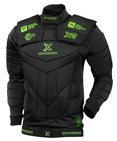 Oxdog X2 GOALIE PROTECTION SHIRT Black/Green Brankárska vesta