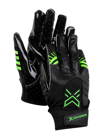 Oxdog X2 SILICON SR GOALIE GLOVE Black/Green Brankářské rukavice
