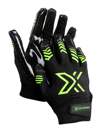 Oxdog X2 SILICON JR GOALIE GLOVE Black/green JR Brakárske rukavice