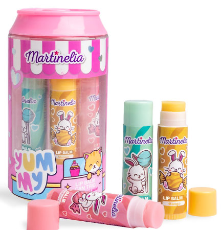 Martinelia Yummy Lip Balm Can Trio sada ovocných balzámů v plechovce