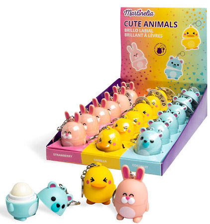 Martinelia World Animals Lip Balm dětský zvířátkový balzám na rty - klíčenka