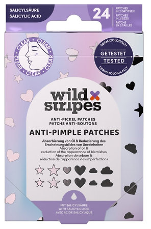 Wild Stripes Anti-Pimple Patches Holo Clear náplasti pro léčbu pupínků s kyselinou salicylovou