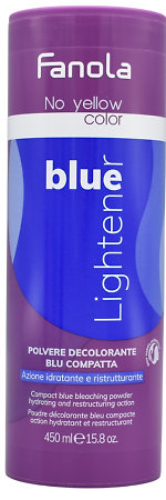 Fanola No Yellow Color Compact Blue Bleaching Powder Blue bleaching powder that neutralizes orange undertones
