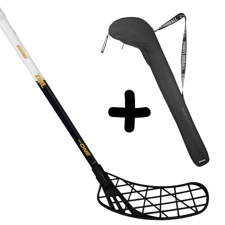 Zone floorball AIR/ONE PRELIGHT 31 white/gold + Stickbag Set floorball stick with bag