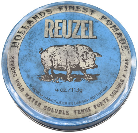 Reuzel Blue Pomade Water Soluble Strong Hold pomáda so silnou fixáciou a leskom