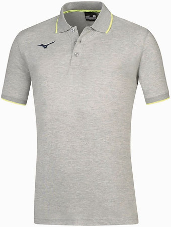 Mizuno Polo Tee Heather Grey/Yellow Fluo Poloshirt