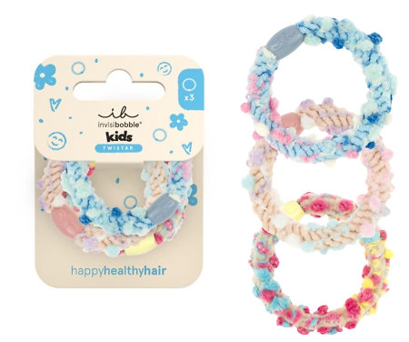 Invisibobble Kids Twistar Kids Pom Pom Tie detská sada gumičiek do vlasov