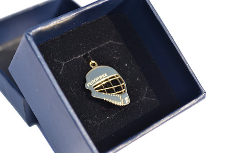 FLOORBEE Peaked Goalie Cap Gold Florbalový prívesok