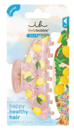 Invisibobble Clipstar L Sic Charme veľký škripec do vlasov s motívmi citrónov
