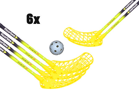 FLOORBEE 6x Douglas 32 Yellow + Balls Florbalová sada