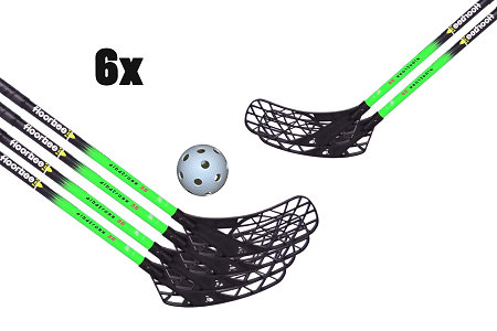 FLOORBEE 6x Albatross 36 JR Green + Balls Florbalová sada