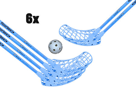 FLOORBEE 6x Shark Teams Energy 32 + Balls Florbalová sada