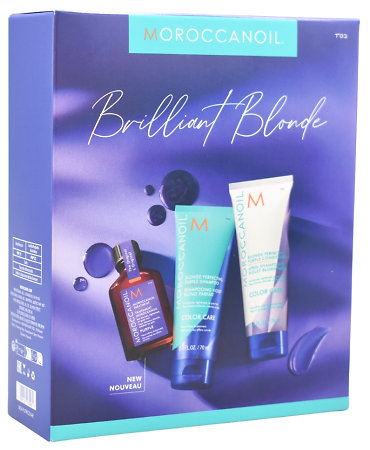 MoroccanOil Brilliant Blonde Set Geschenkset für blondes Haar ohne Gelbstich