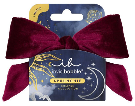 Invisibobble Eclipse Sprunchie Original Velvet Grace hair tie with a satin bow