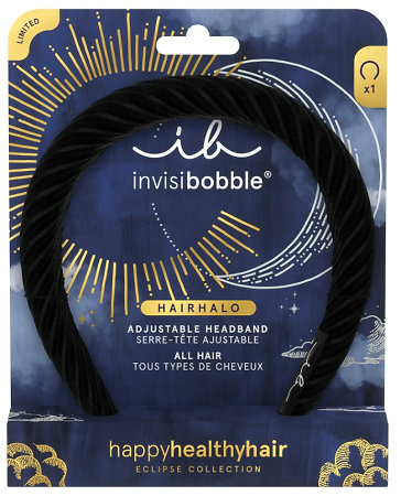 Invisibobble Eclipse Hairhalo Midnight Ring hairband with a luxurious velvet texture