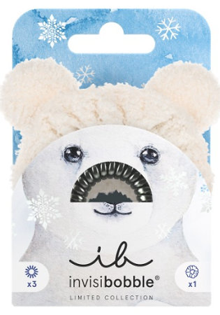 Invisibobble Set Polar Cozyness hair tie set with a teddy bear motif
