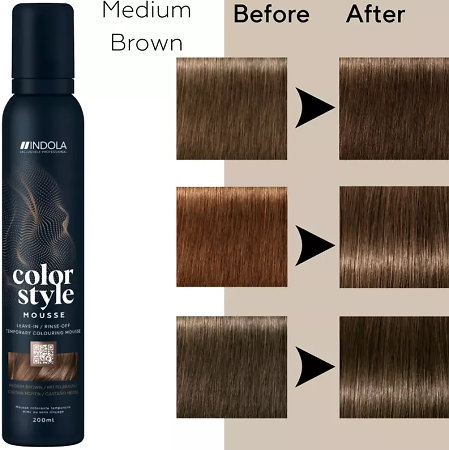 Indola Color Style Mousse barvicí pěna pro styling a barvení v 1 snadném kroku