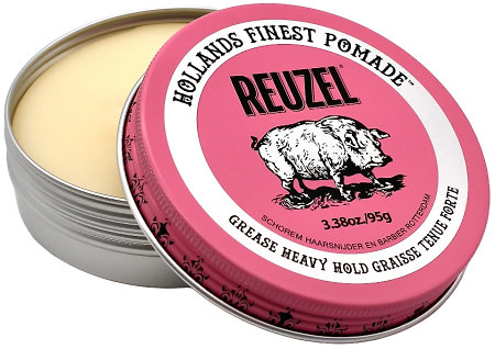 Reuzel Pink Pomade Grease Heavy Hold pomáda so silnou fixáciou a stredným leskom