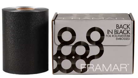 Framar Back In Black Embossed černá embosovaná fólie v roli 97 m