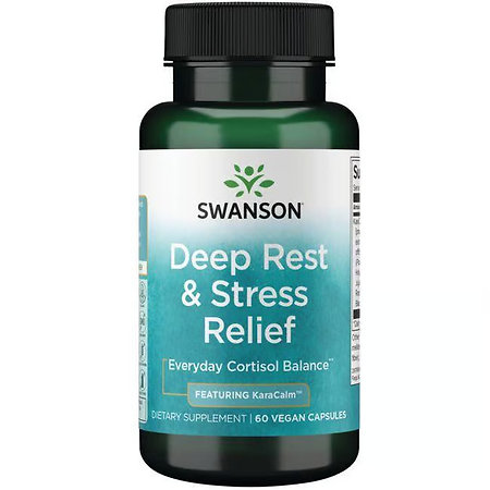 Swanson Deep Rest and Stress Relief - Featuring KaraCalm Doplněk stravy s obsahem rostlinných extraktů