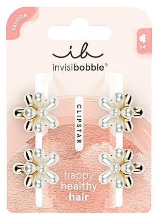 Invisibobble Clipstar S Pearly Flower Zarte Blumen-Haarclips mit Perlmutt-Effekt