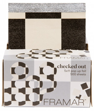 Framar Checked Out Pop Up Foil předřezané fólie s černo-bílým kostkovaným motivem