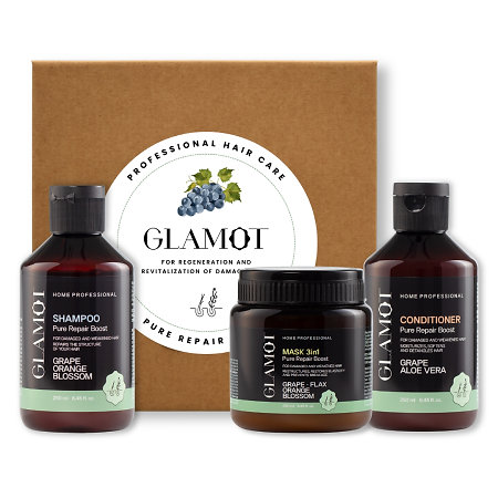 Glamot Pure Repair Boost Trio Set komplexní dárkový set pro poškozené vlasy