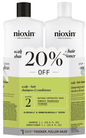 Nioxin System 2 Cleanser & Scalp Therapy Liter Duo