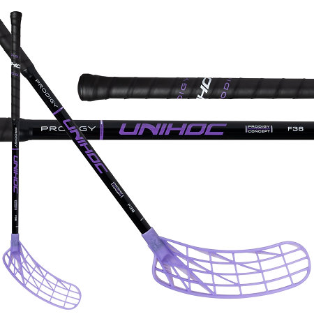 Unihoc UNILITE PRODIGY FL 36 JR black/purple Florbalová hůl