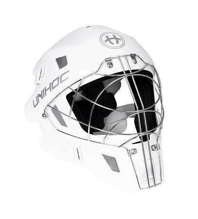 Unihoc Goalie Mask INFERNO 66 white/silver Brankářská maska