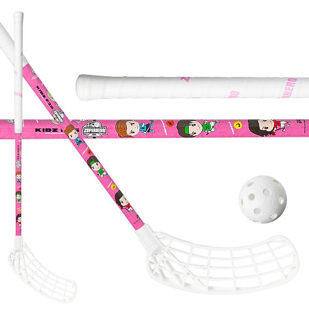Zone floorball ZUPERHERO 35 THIN pink (+ ball) Florbalová hůl