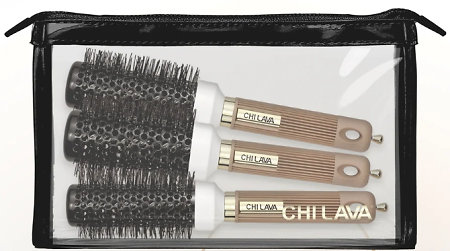 CHI Lava Round Brush Kit sada tří kulatých kartáčů v taštičce