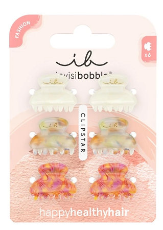 Invisibobble Clipstar Love Letter XS 6pc šest malých barevných skřipců s potiskem